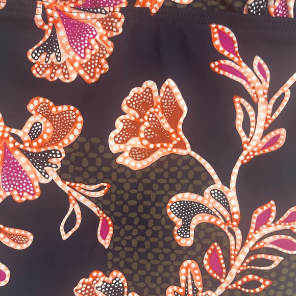 Lands End Tankini Swimsuit Top Size 12 Swim Tank Underwire Bra Umbrella Print - Picture 2 of 5